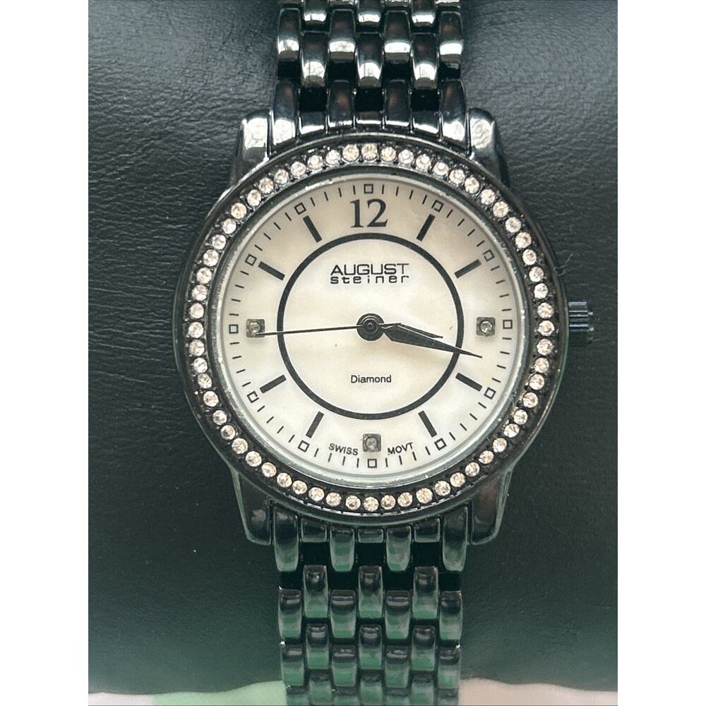 August Steiner Black Tone Womens Quartz Watch